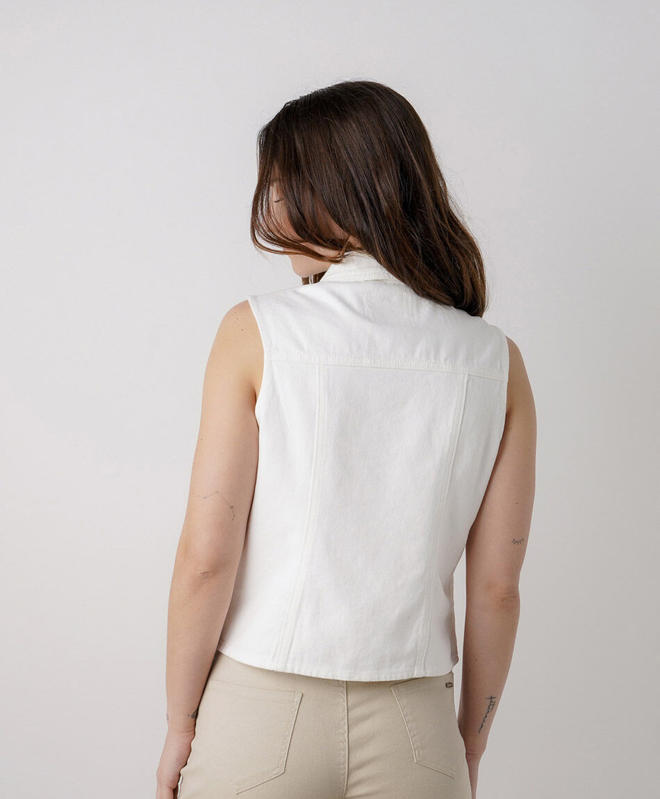 Campera mujer sin mangas broderie