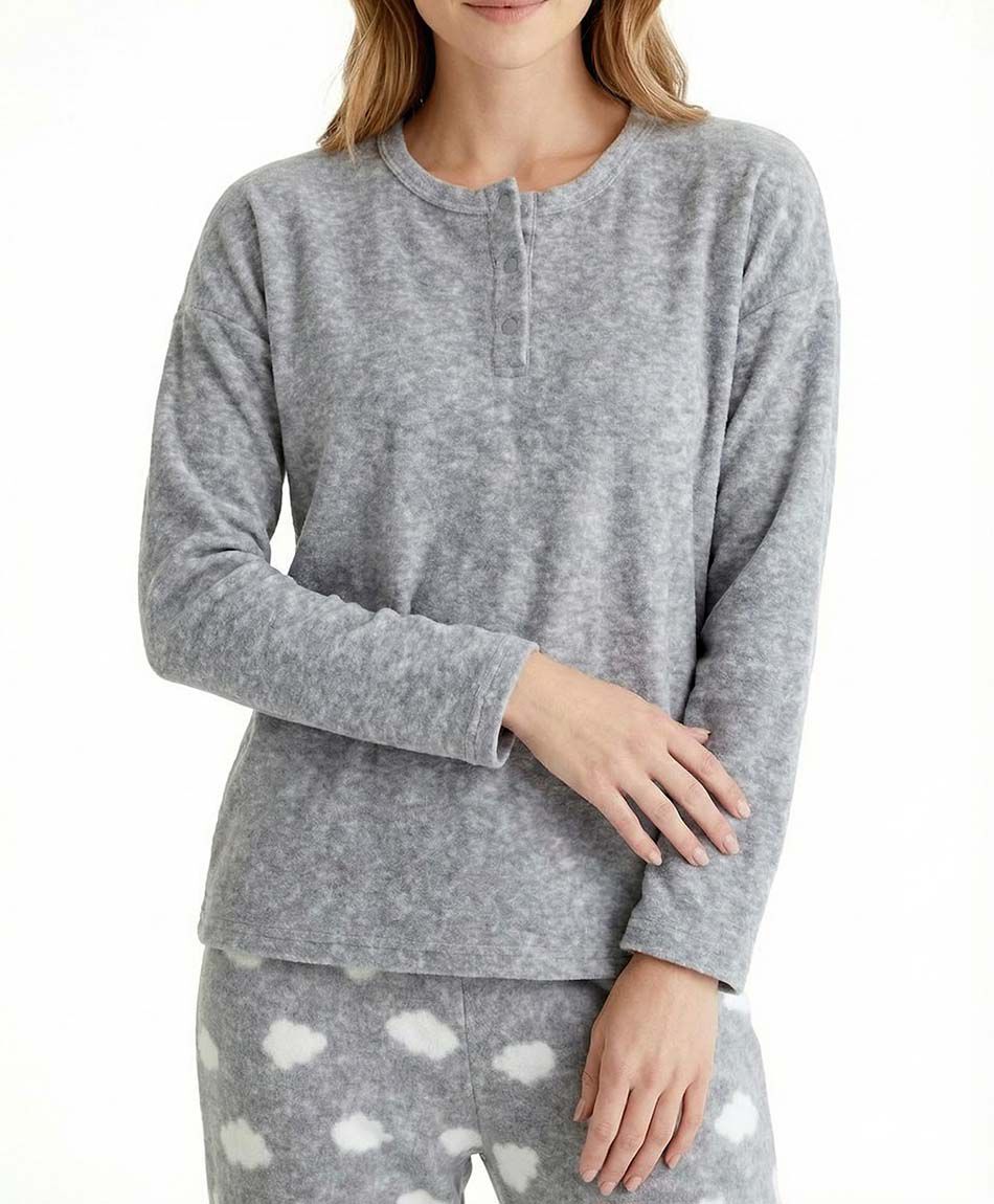 Pijama mujer micropolar nubes