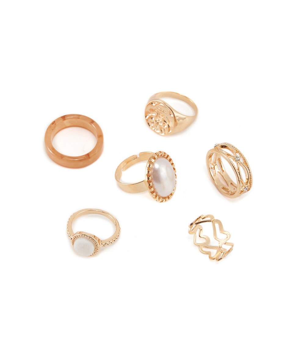 Set anillos mujer mix gold