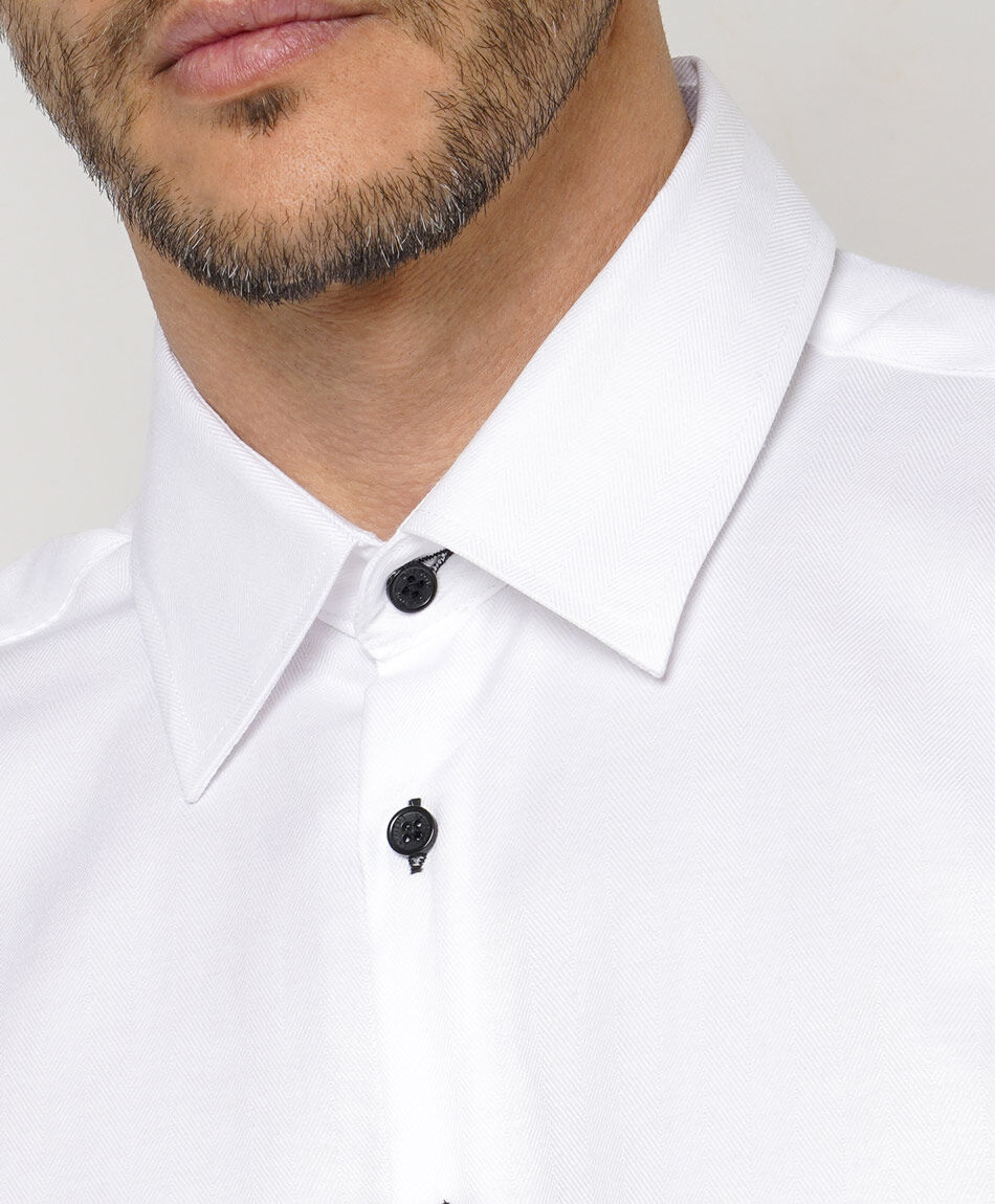 Camisa hombre botones negros