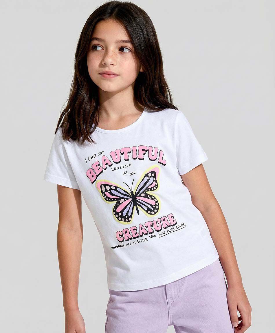 Remera ni&ntilde;a mariposa