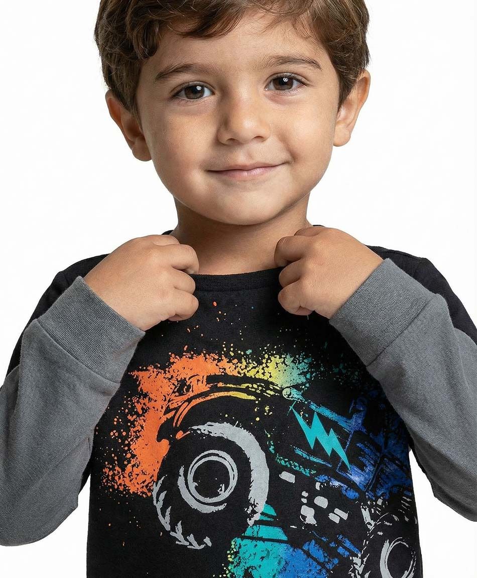 Remera beb&eacute; estampado monster truck