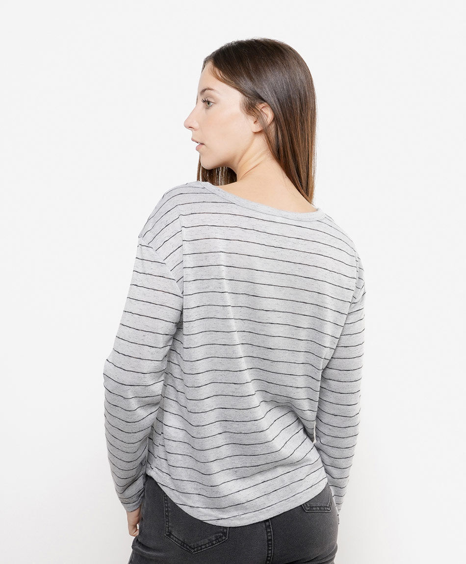 Remera mujer l&iacute;neas melange