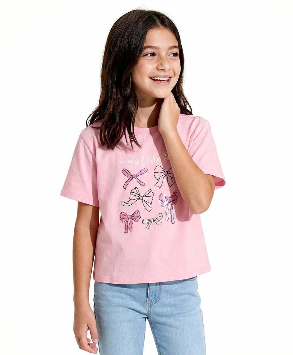 Remera ni&ntilde;a lazos coquette