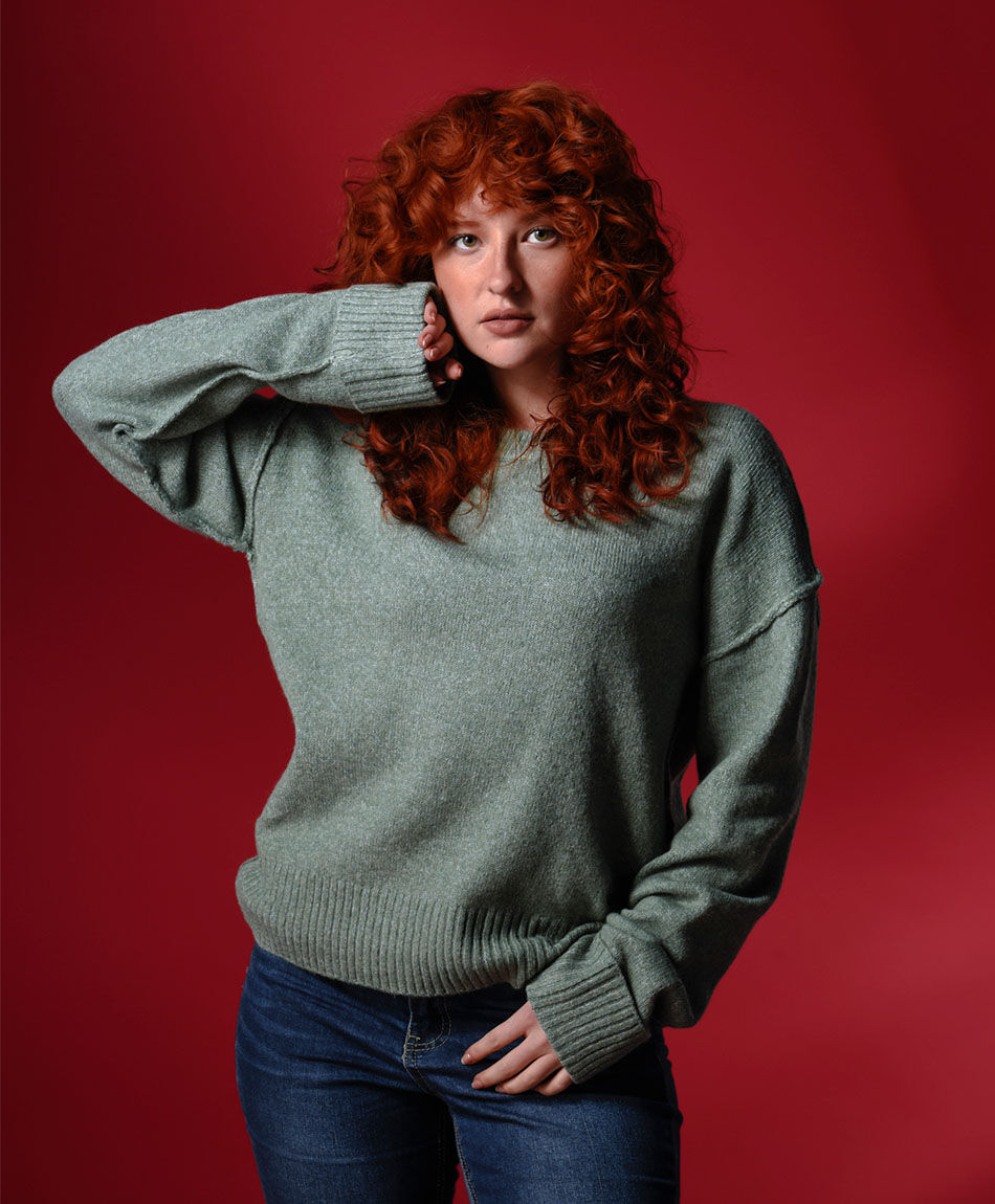 Sweater mujer costuras hombros