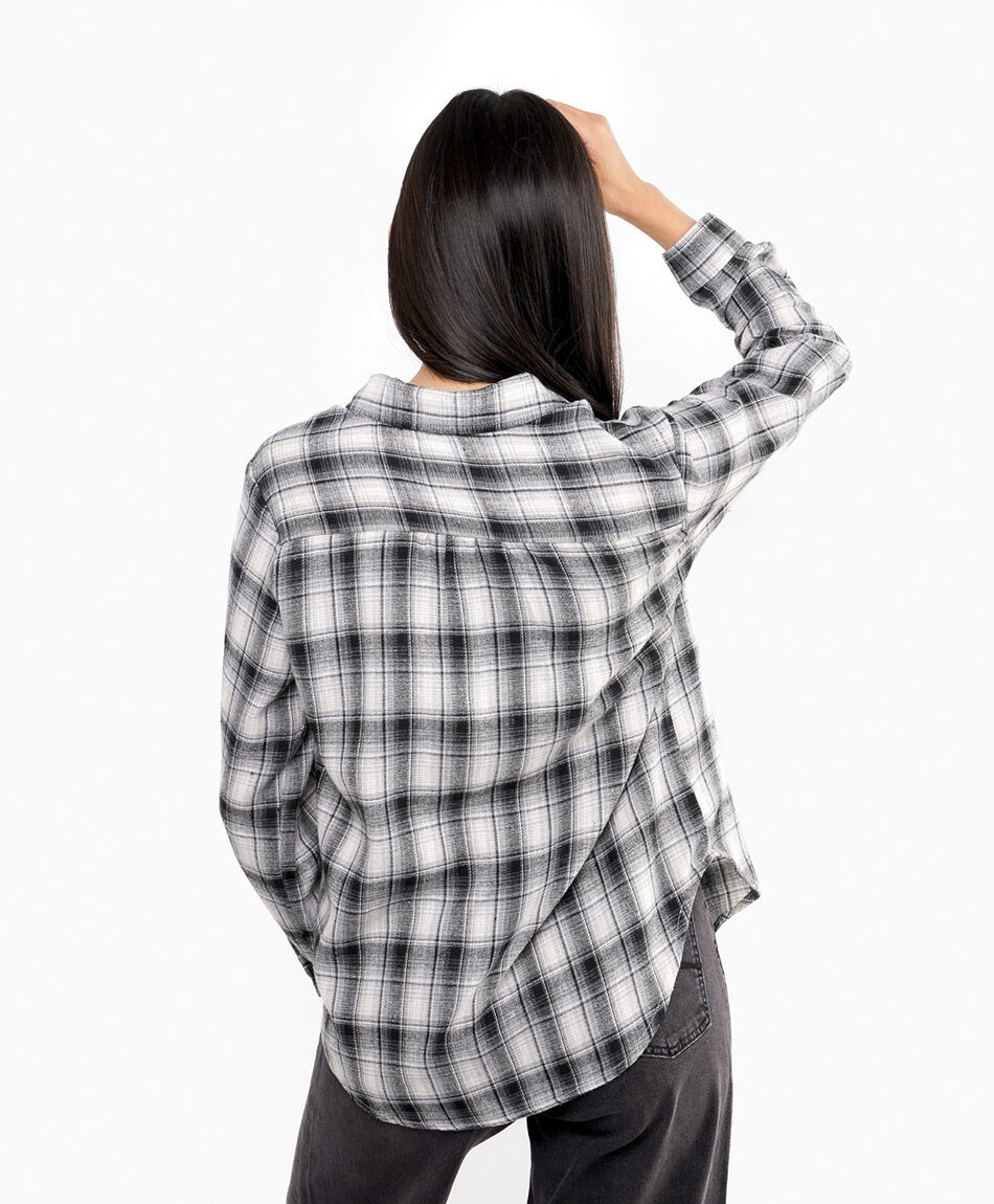 Camisa mujer escoc&eacute;s cuadros negros