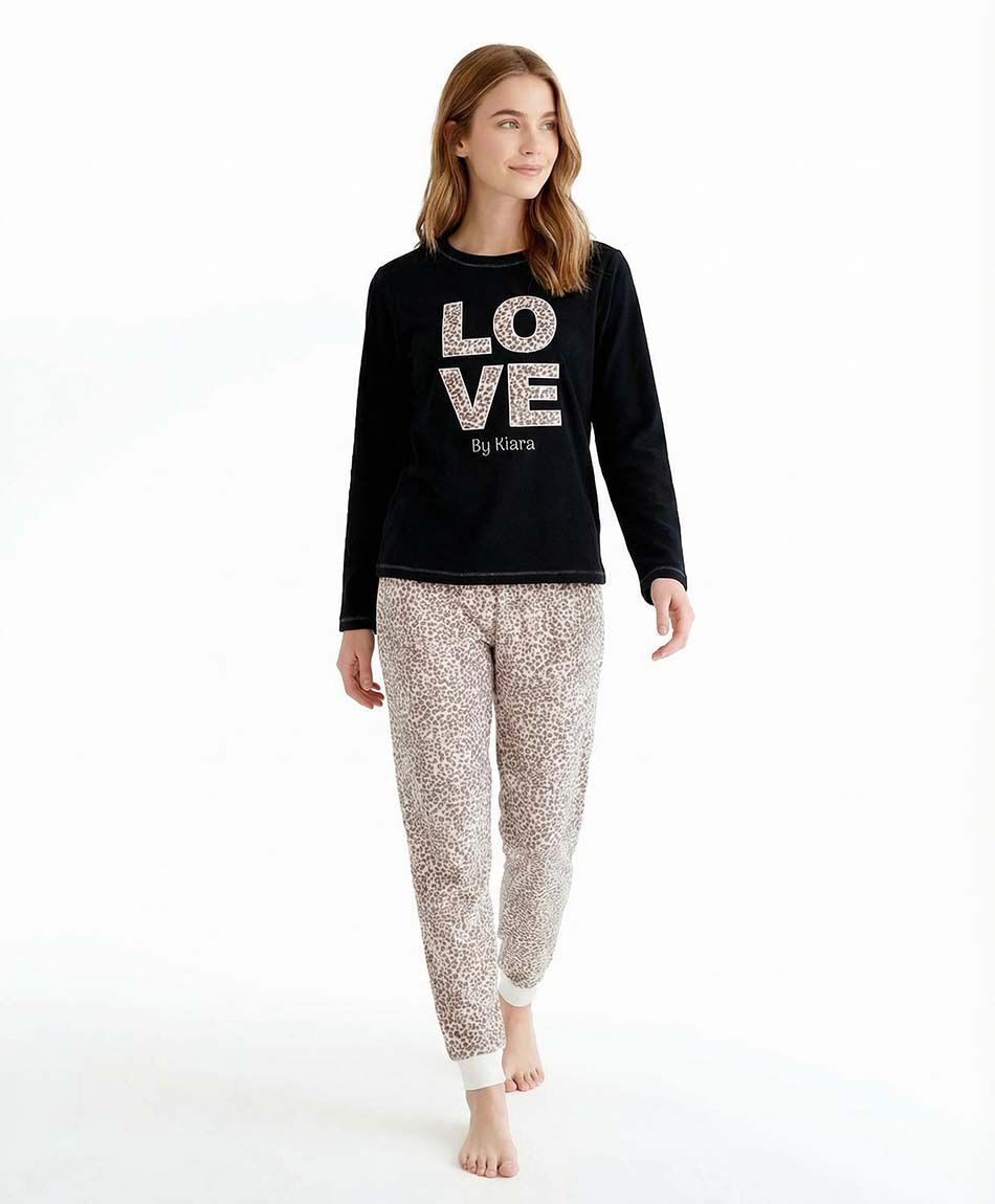 Pijama mujer polar love animal print