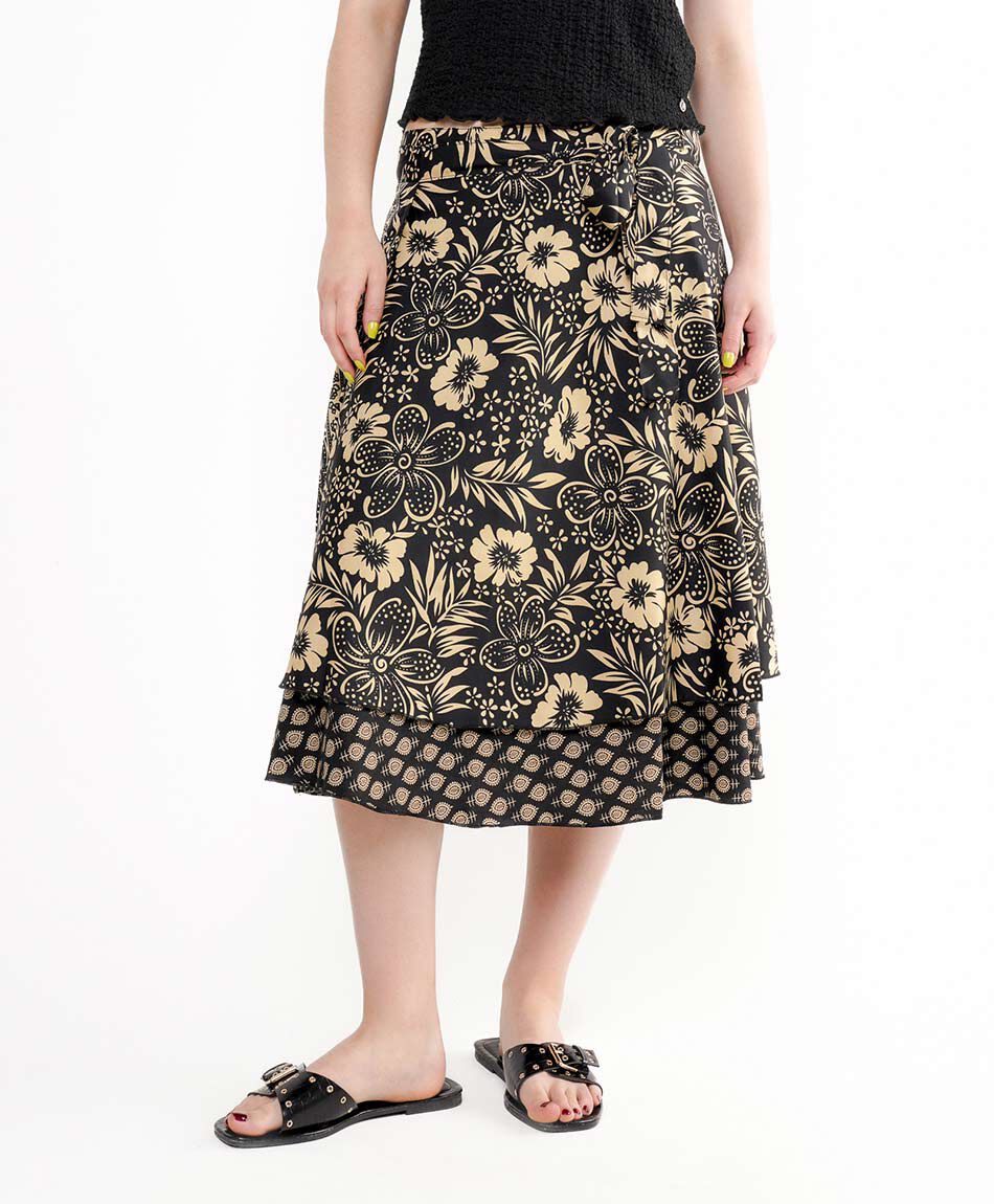 Pollera mujer mini mix print