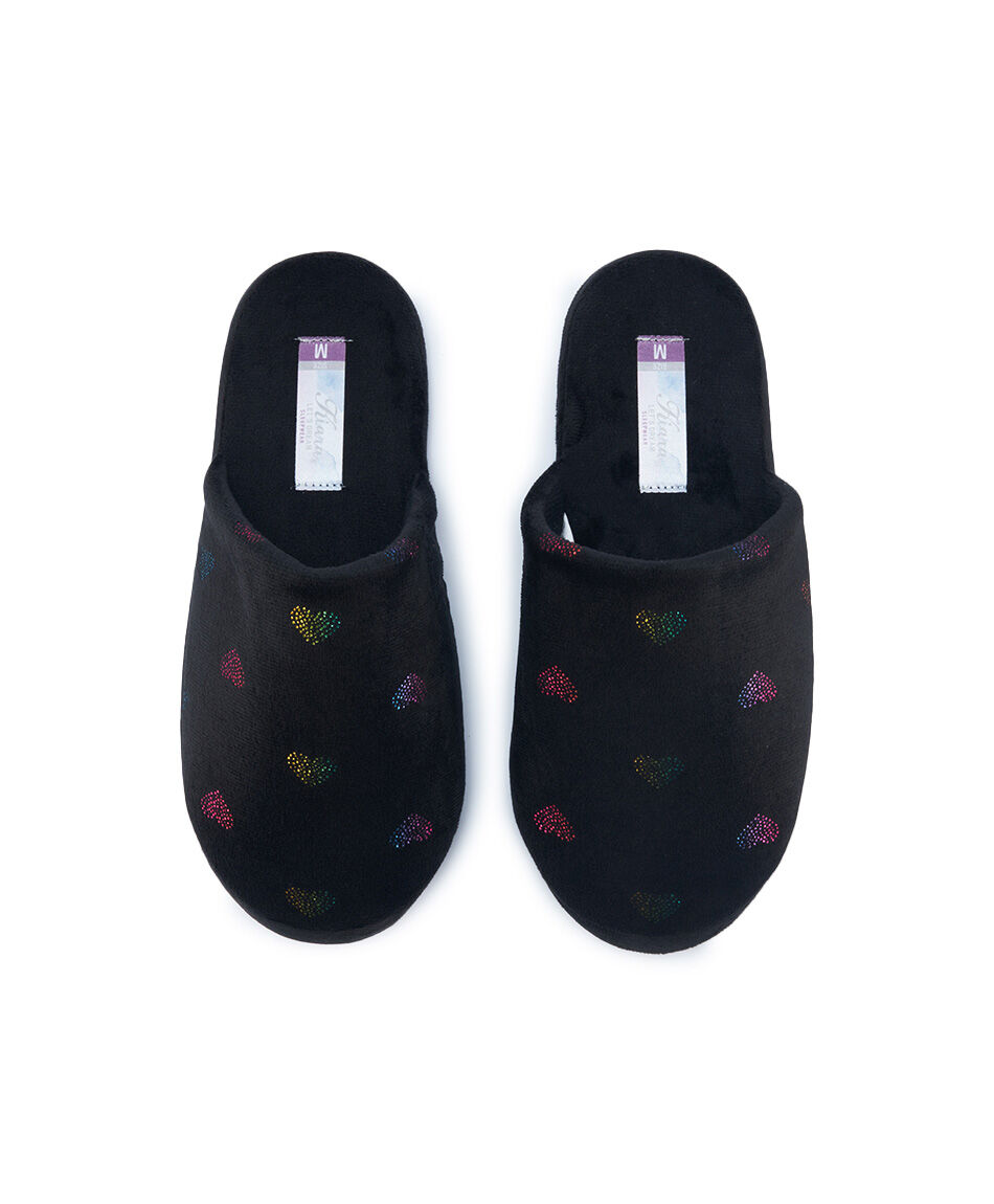 Pantufla mujer corazones multicolor