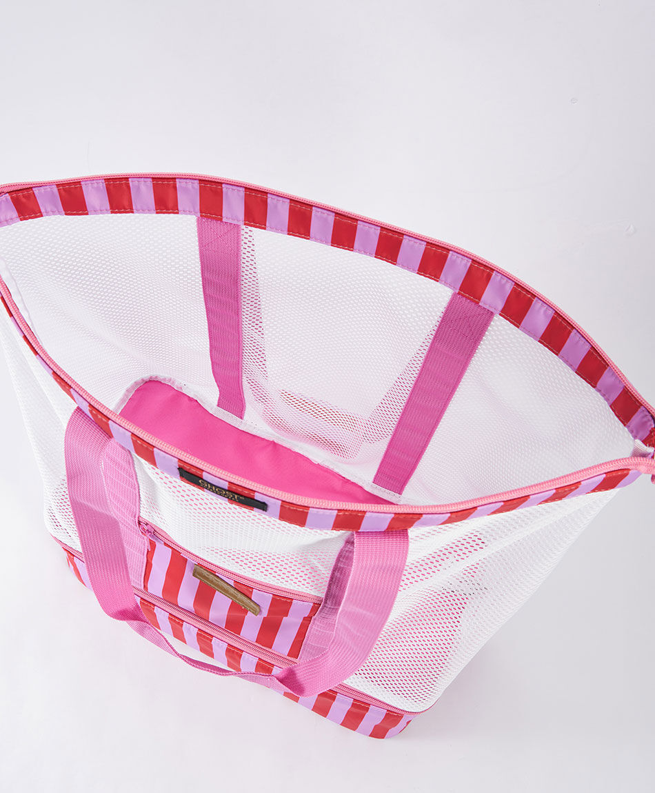 Bolso mujer cooler l&iacute;neas rosado