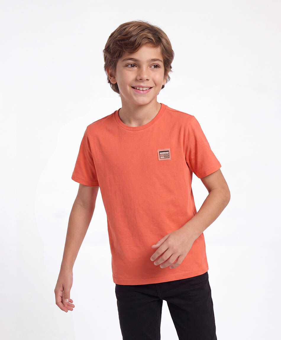 Remera nino basica naranja