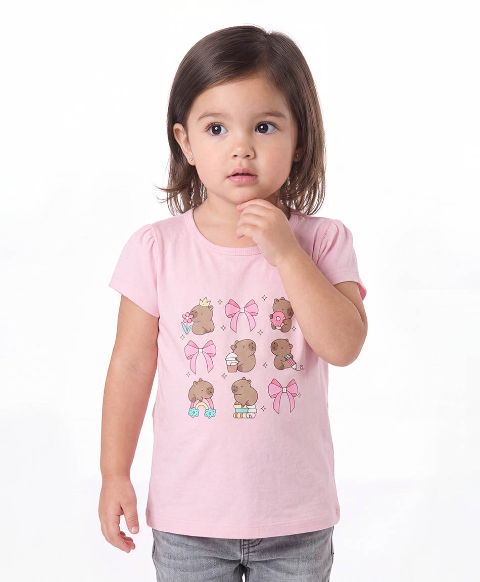 Remera beb&eacute; capibaras cintas