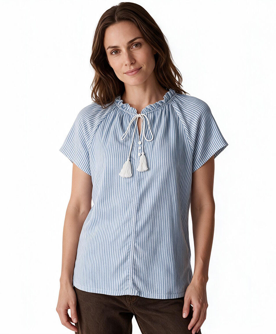 Remera mujer rayas lazo
