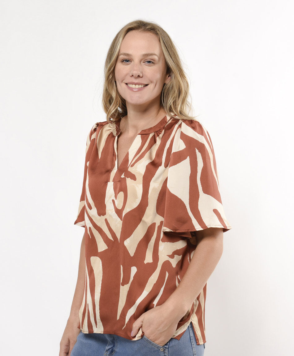 Camisa mujer satinada safari