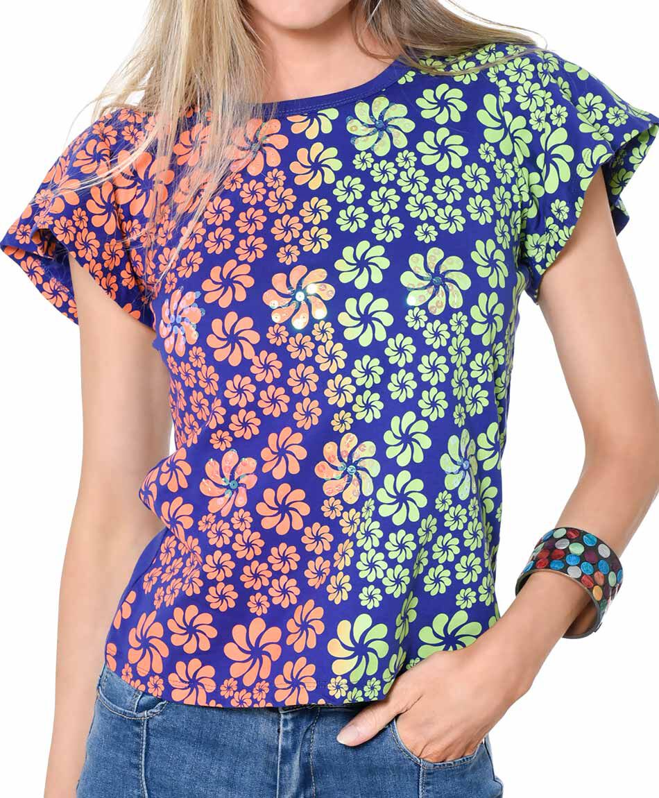 Polera bordado mostacillas