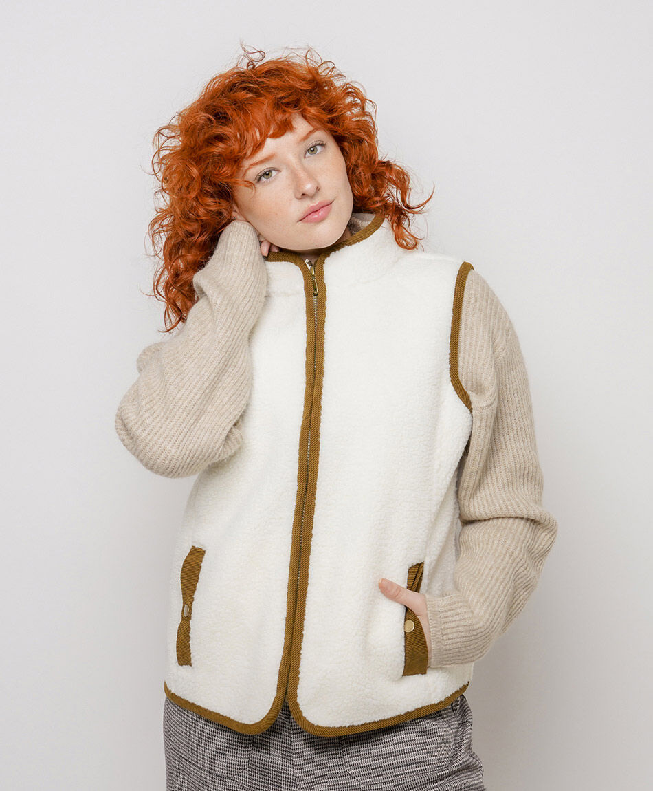 Buzo mujer sherpa sin mangas