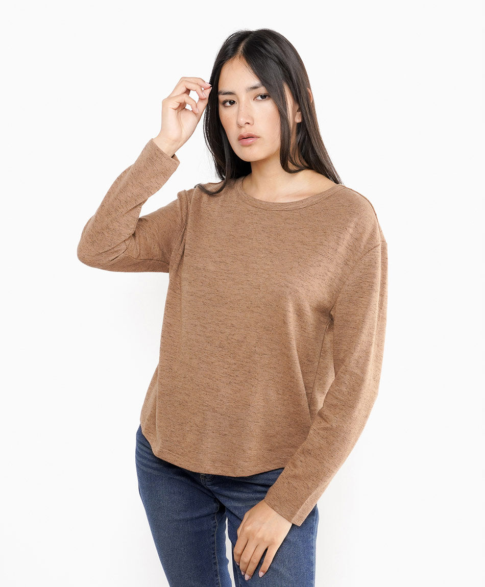 Remera mujer relaxed fit brown