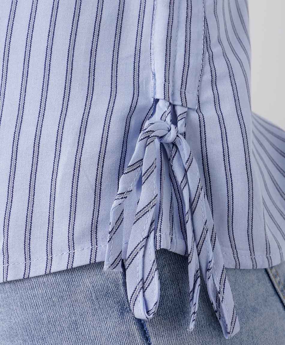 Camisa mujer l&iacute;neas lazos laterales