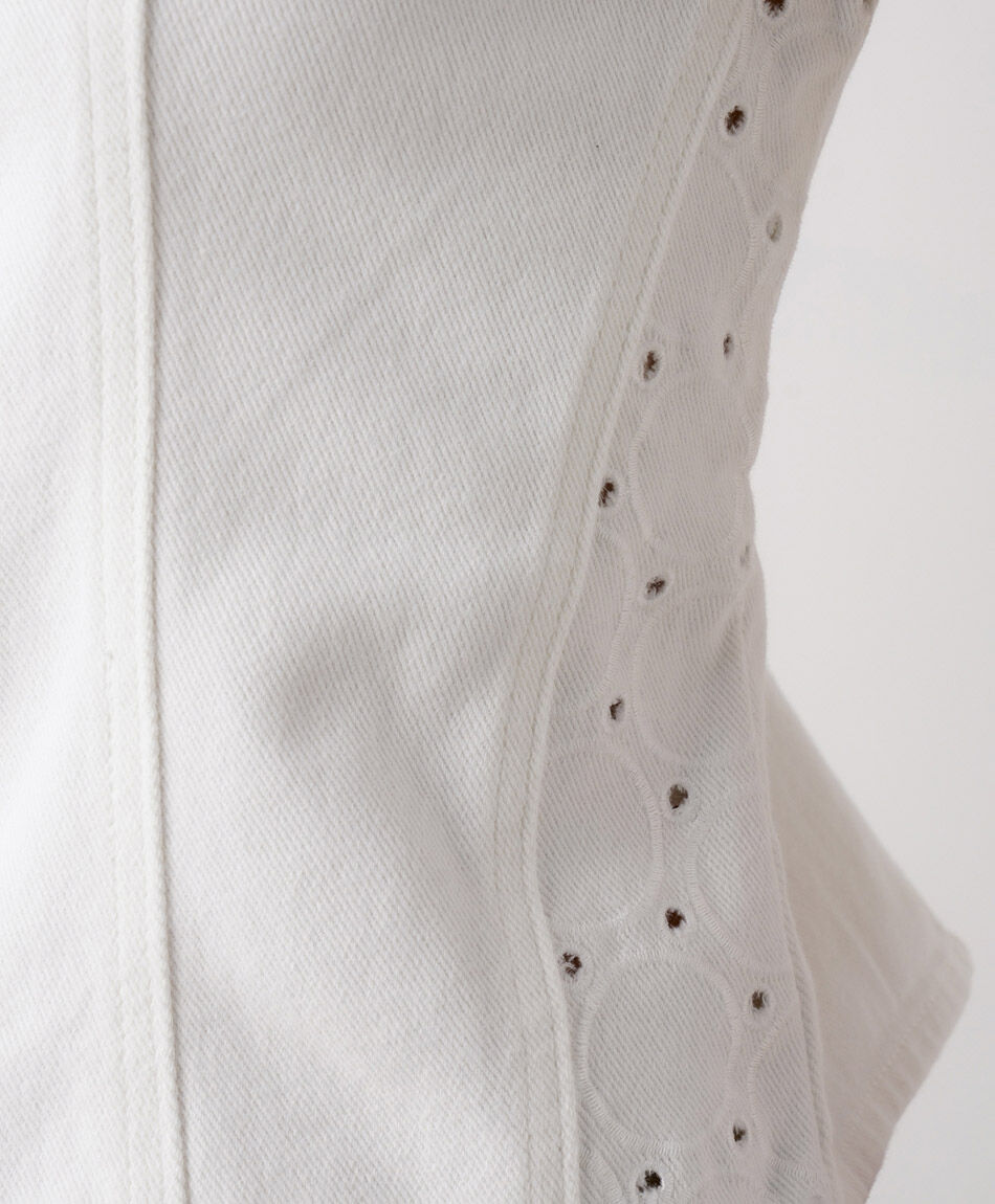 Campera mujer sin mangas broderie