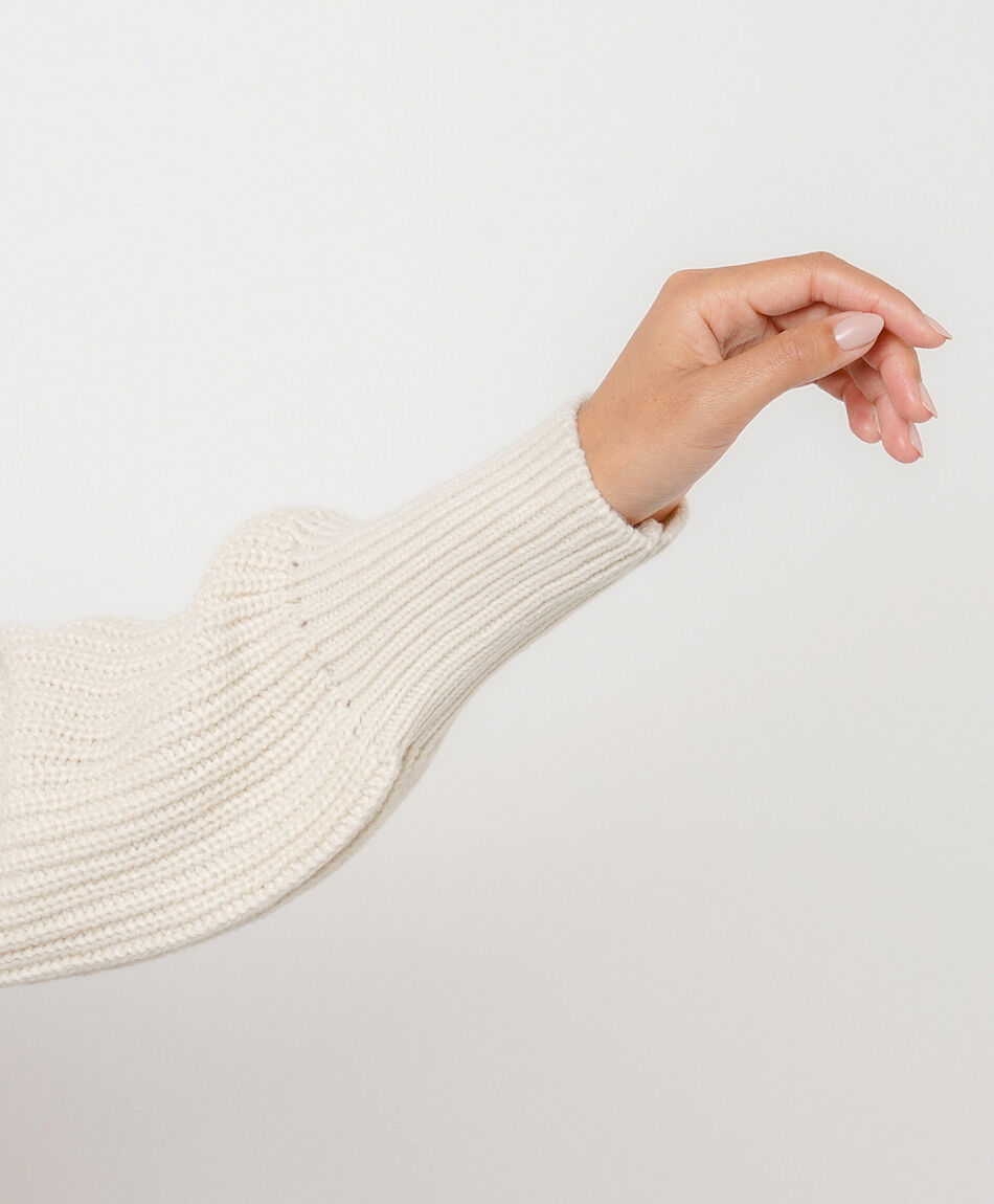 Sweater mujer punto ingl&eacute;s beige