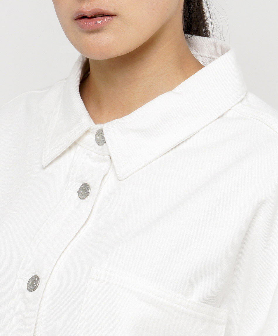 Camisa mujer denim blanca oversize