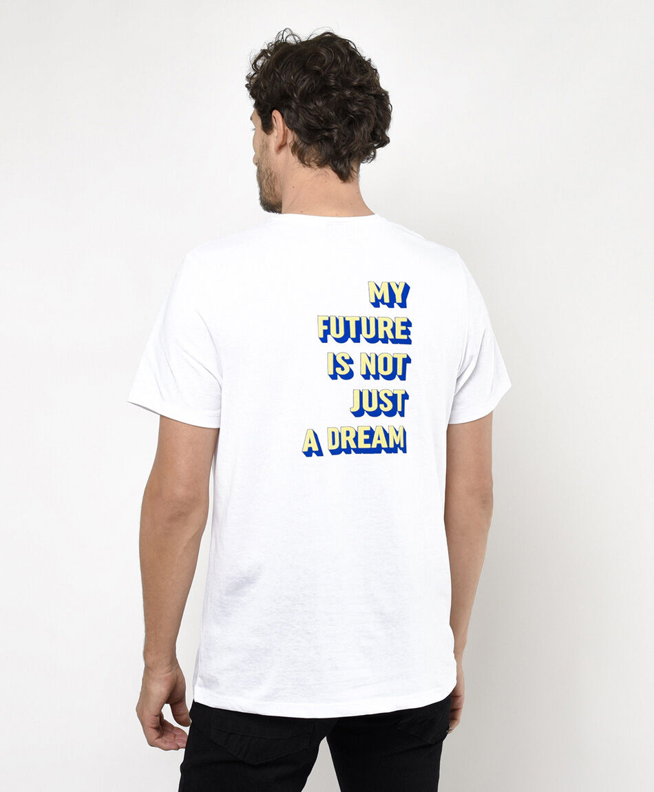 Remera hombre doble estampado wow