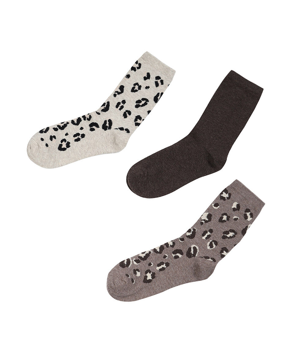 Pack 3 medias mujer animal print medium