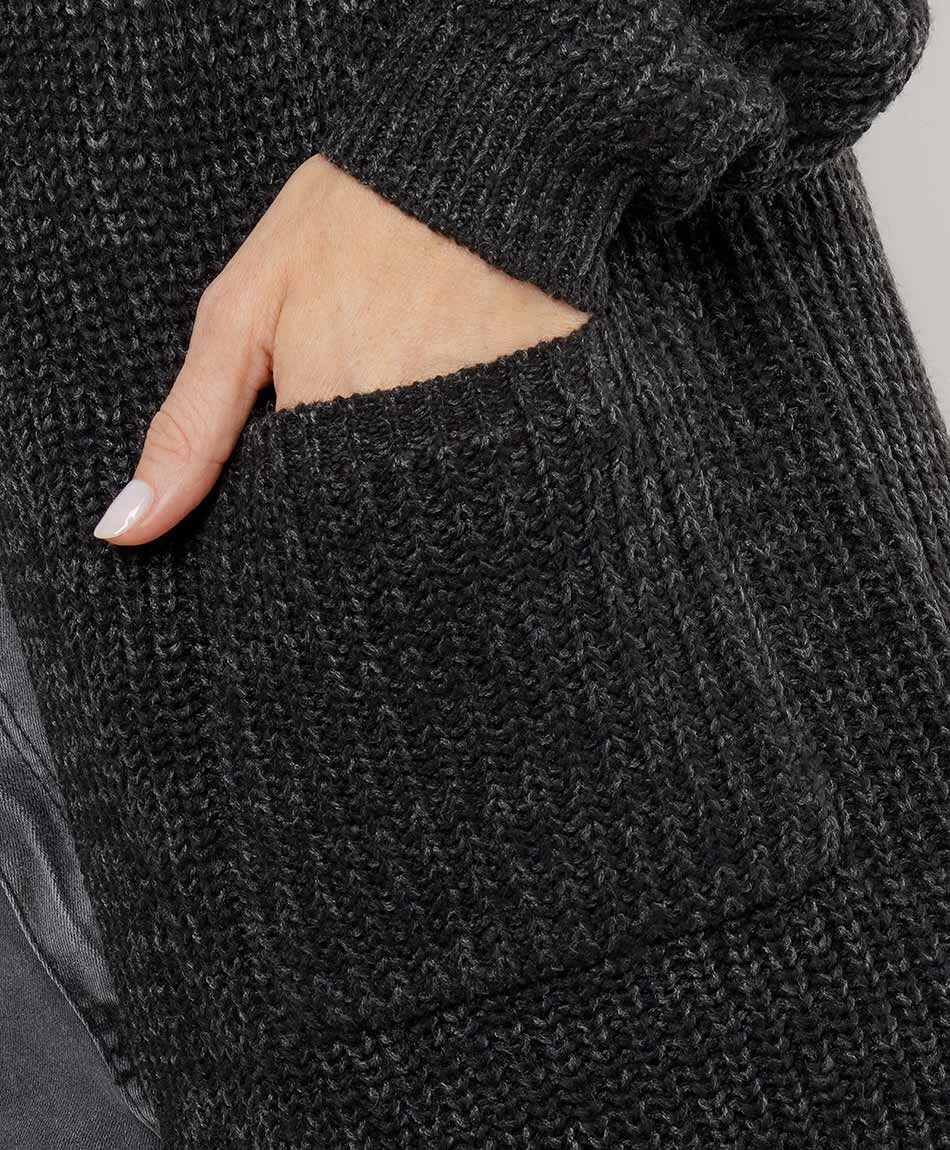 Cardigan mujer largo con gorro