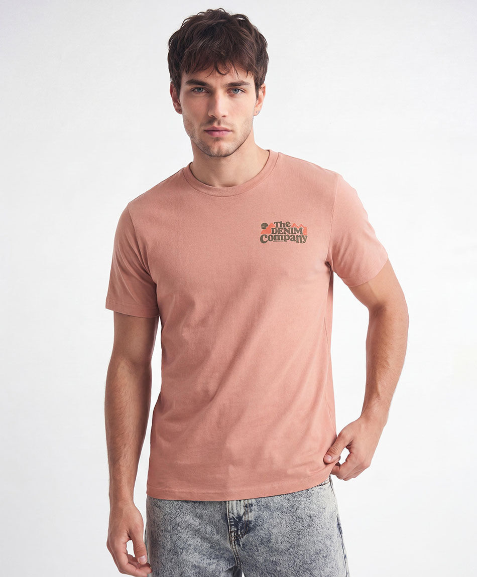 Remera hombre doble estampado denim company