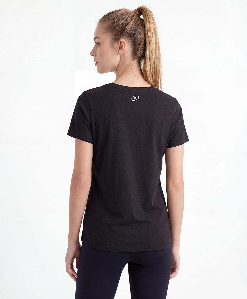 Remera deportiva mujer frase brillos
