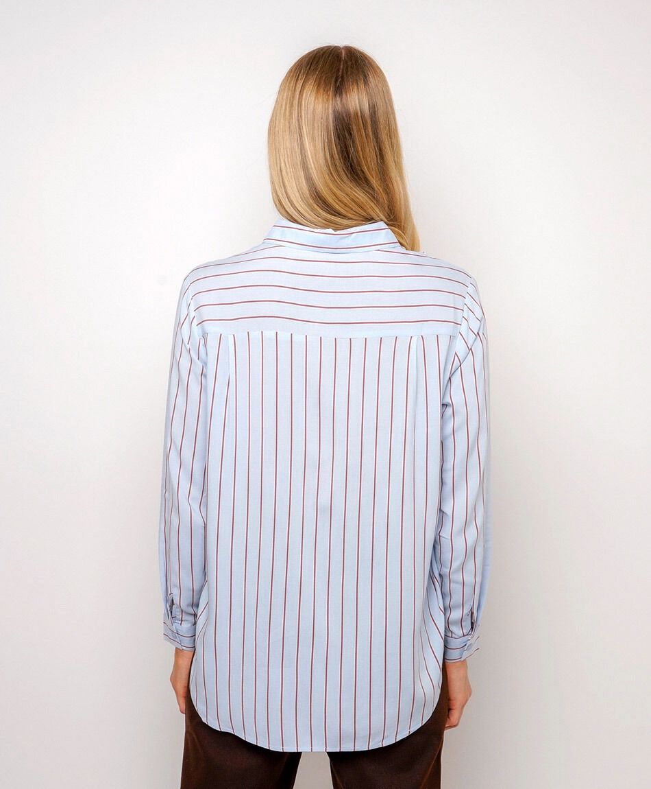 Camisa mujer lineas cafe