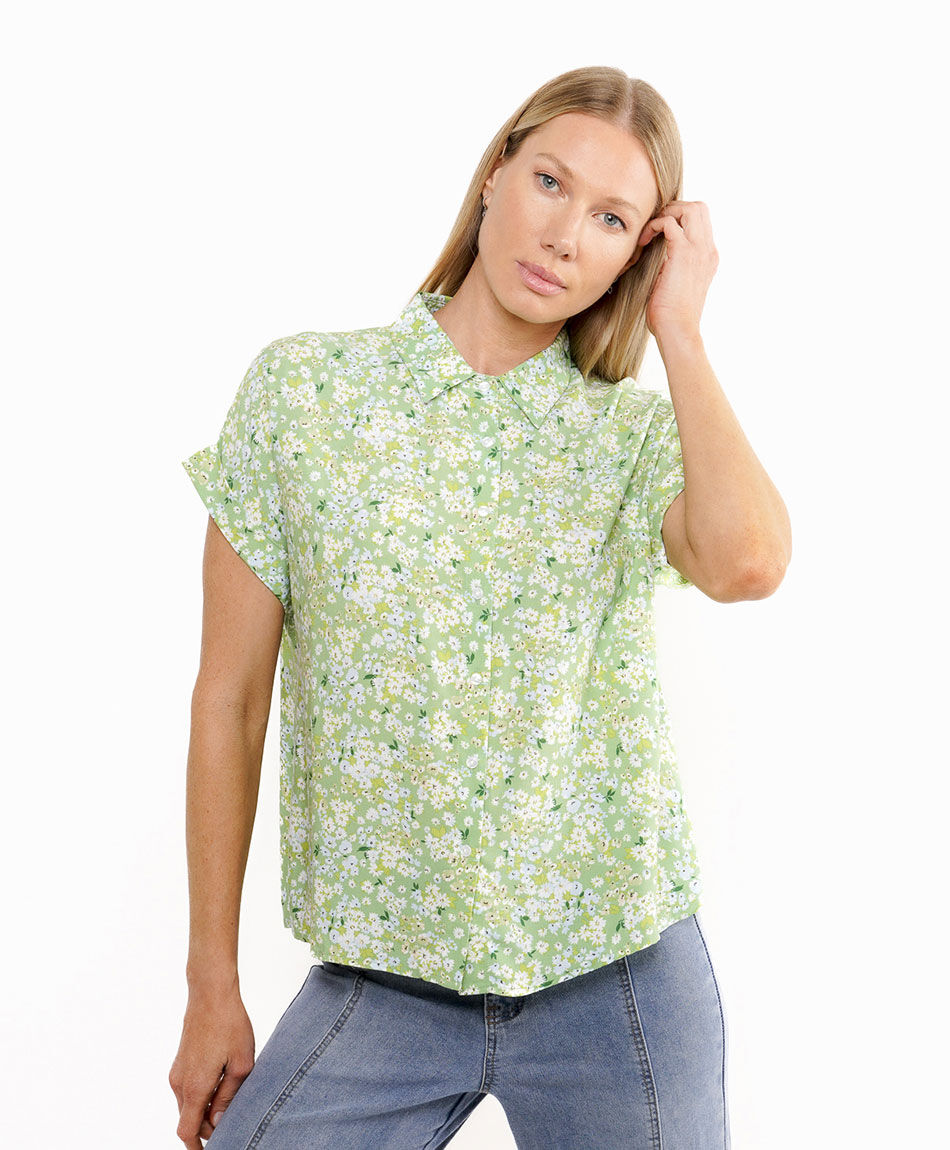 Camisa mujer dise&ntilde;o florcitas