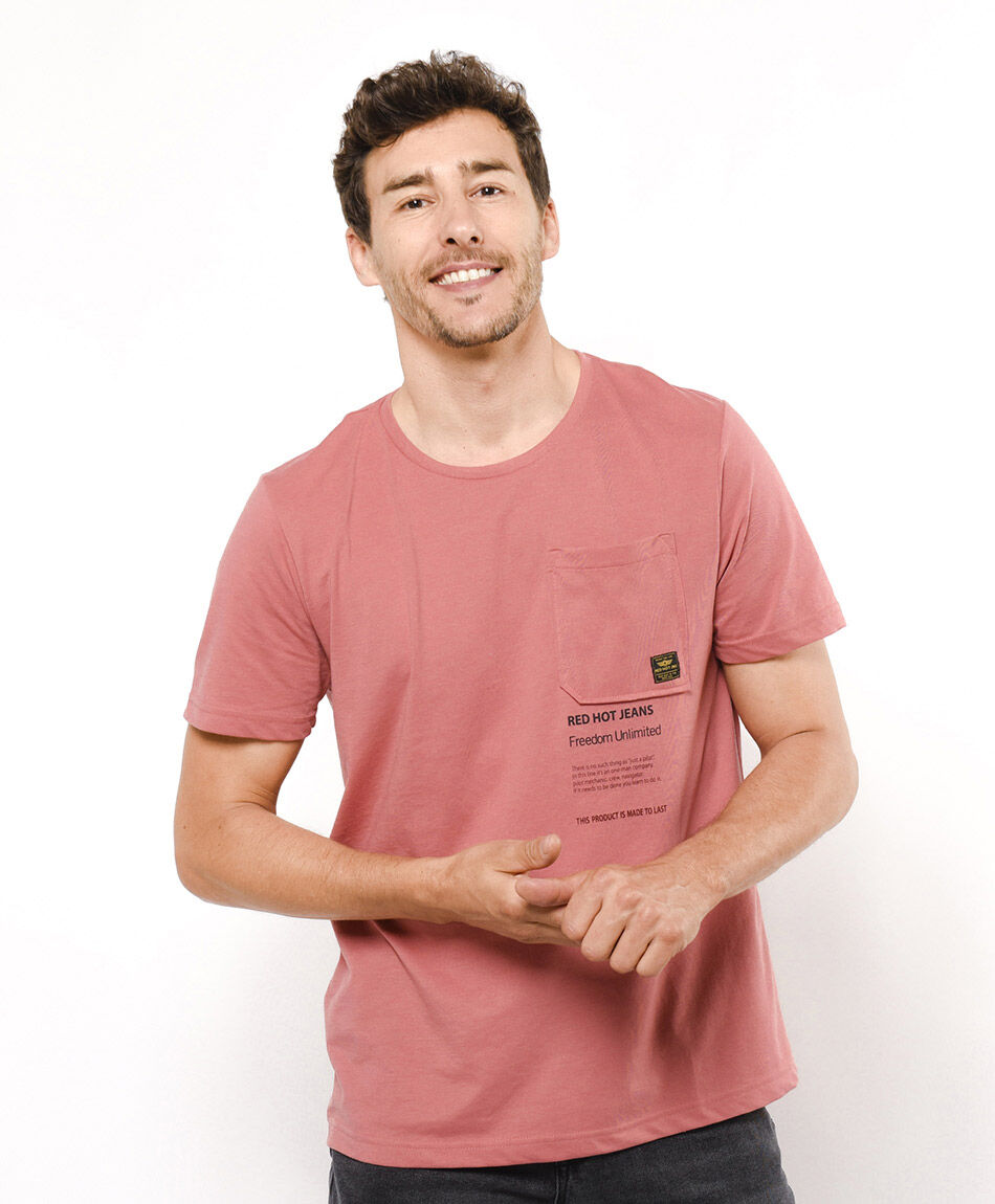 Remera hombre bolsillo frase