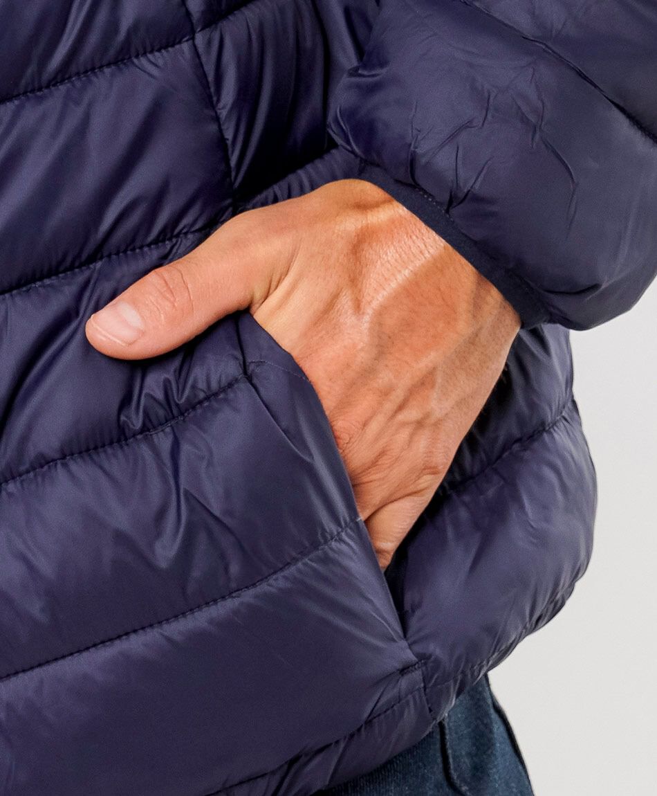 Parka hombre sin gorro azul