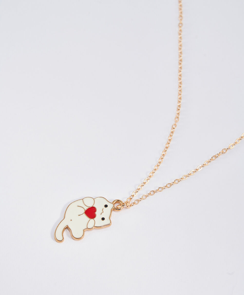 Set collar + anillo infantil gato