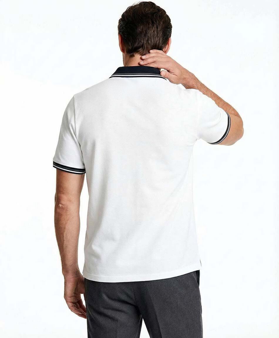 Remera hombre cuello polo blanca