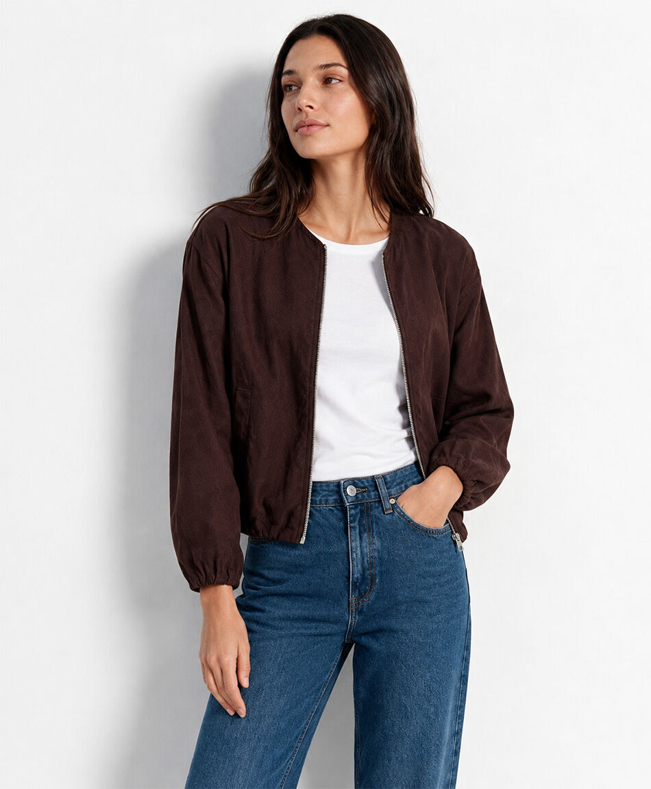Campera mujer bomber lino