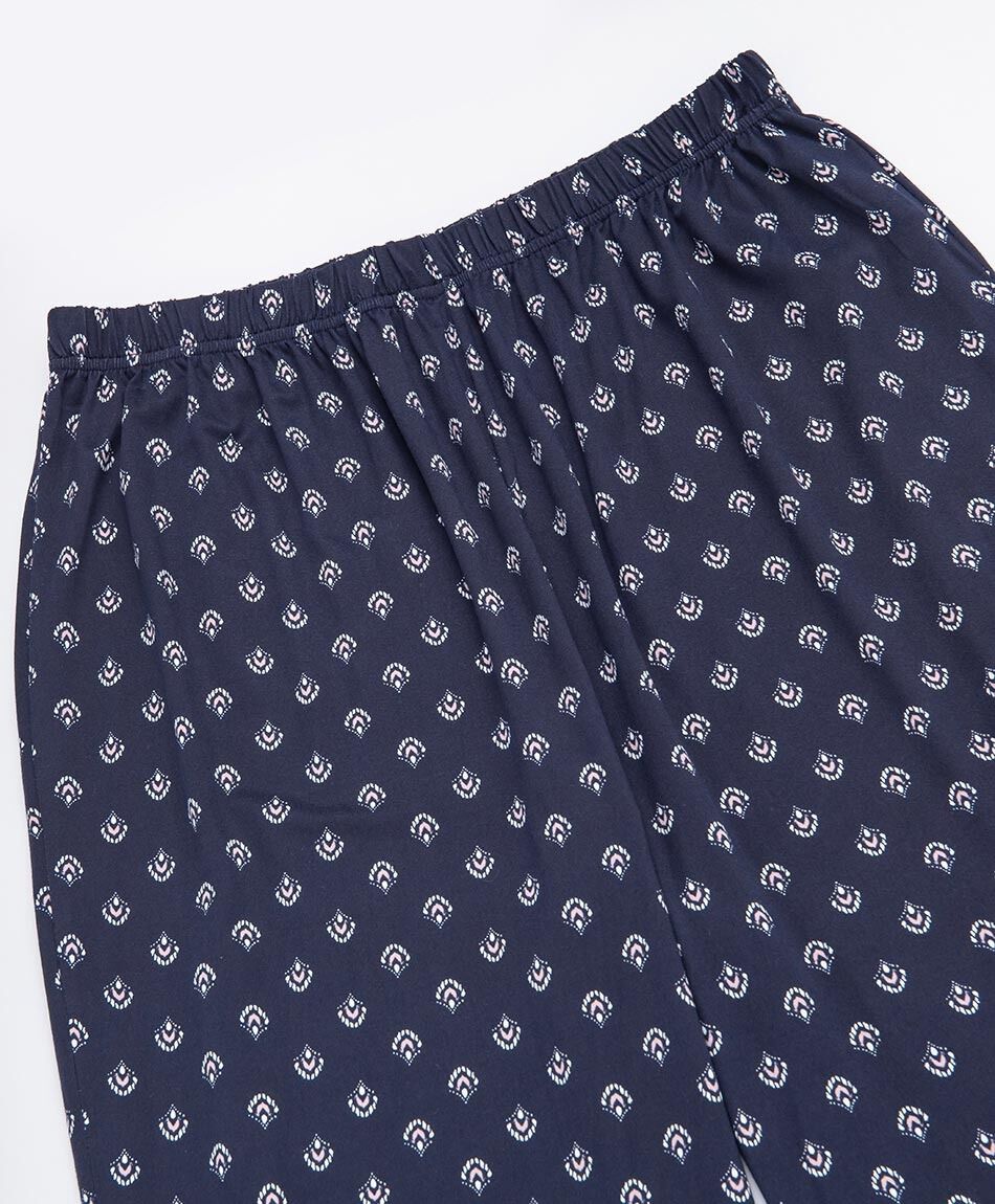 Pijama mujer camisero print navy