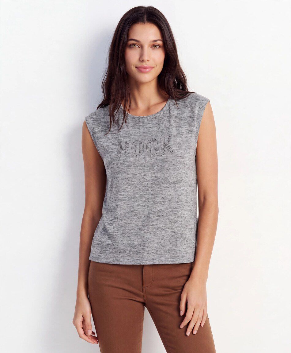 Remera mujer tachas rock