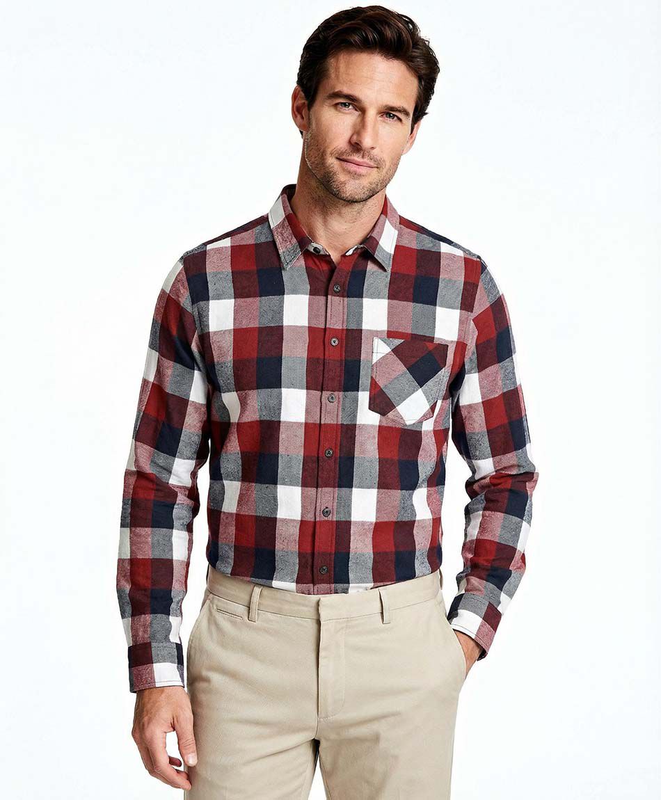 Camisa hombre franela roja