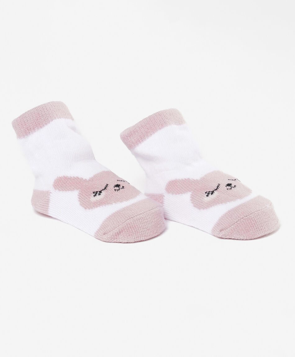 Set gorro + calcetines beb&eacute; conejito