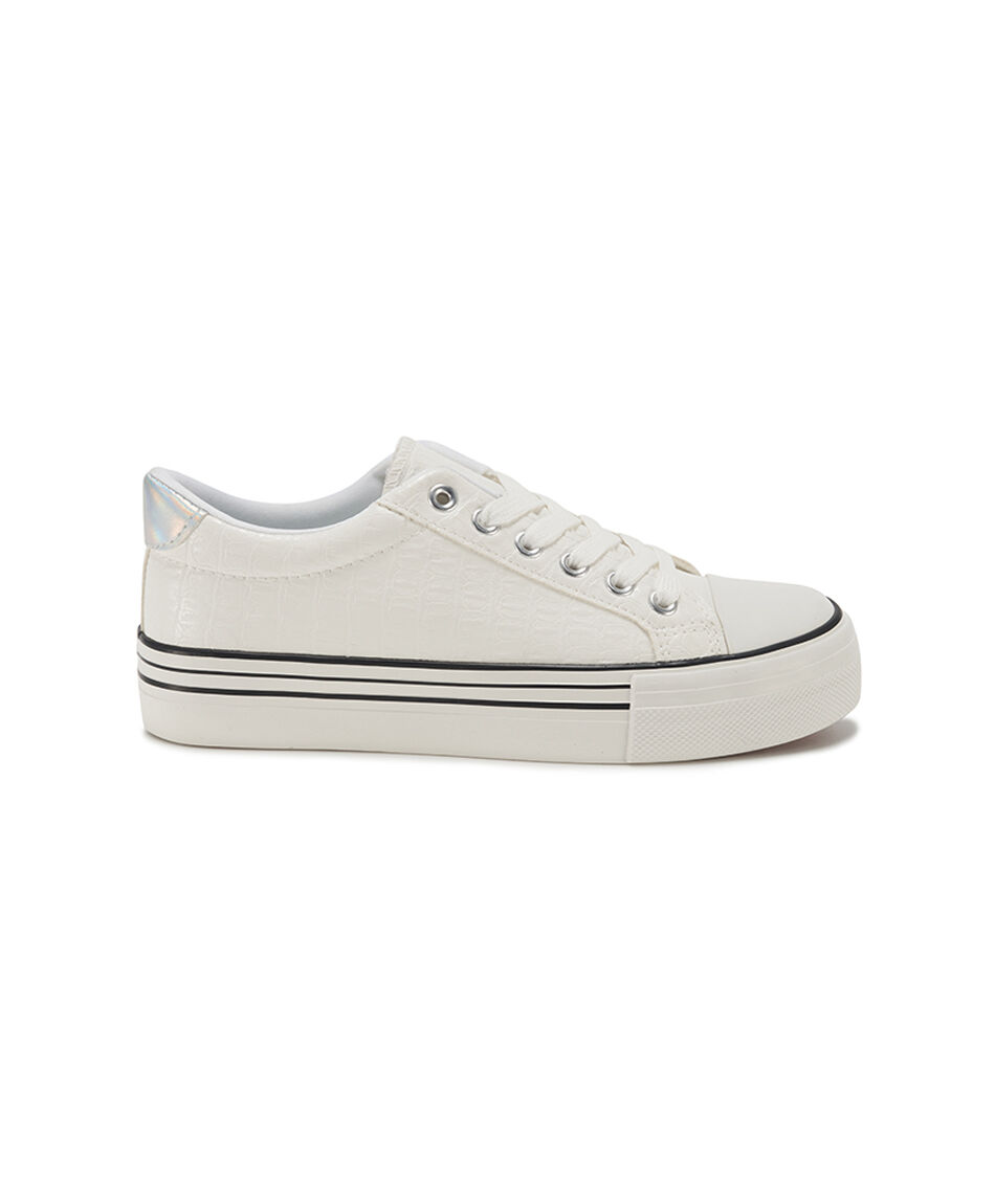 Zapatilla mujer textura blanca