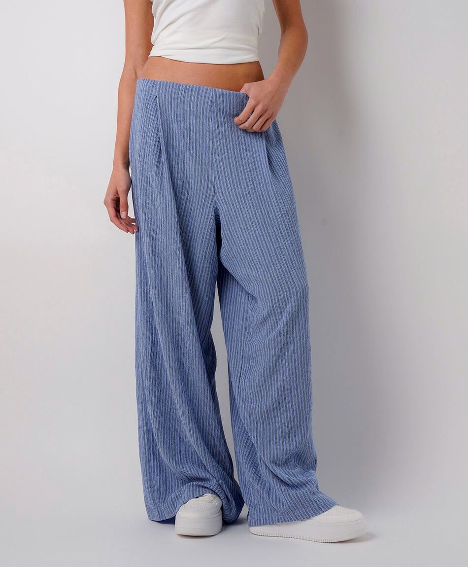 Pantal&oacute;n mujer listas azul