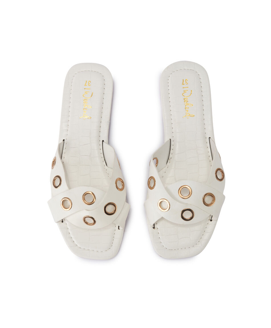 Sandalia mujer plana aros