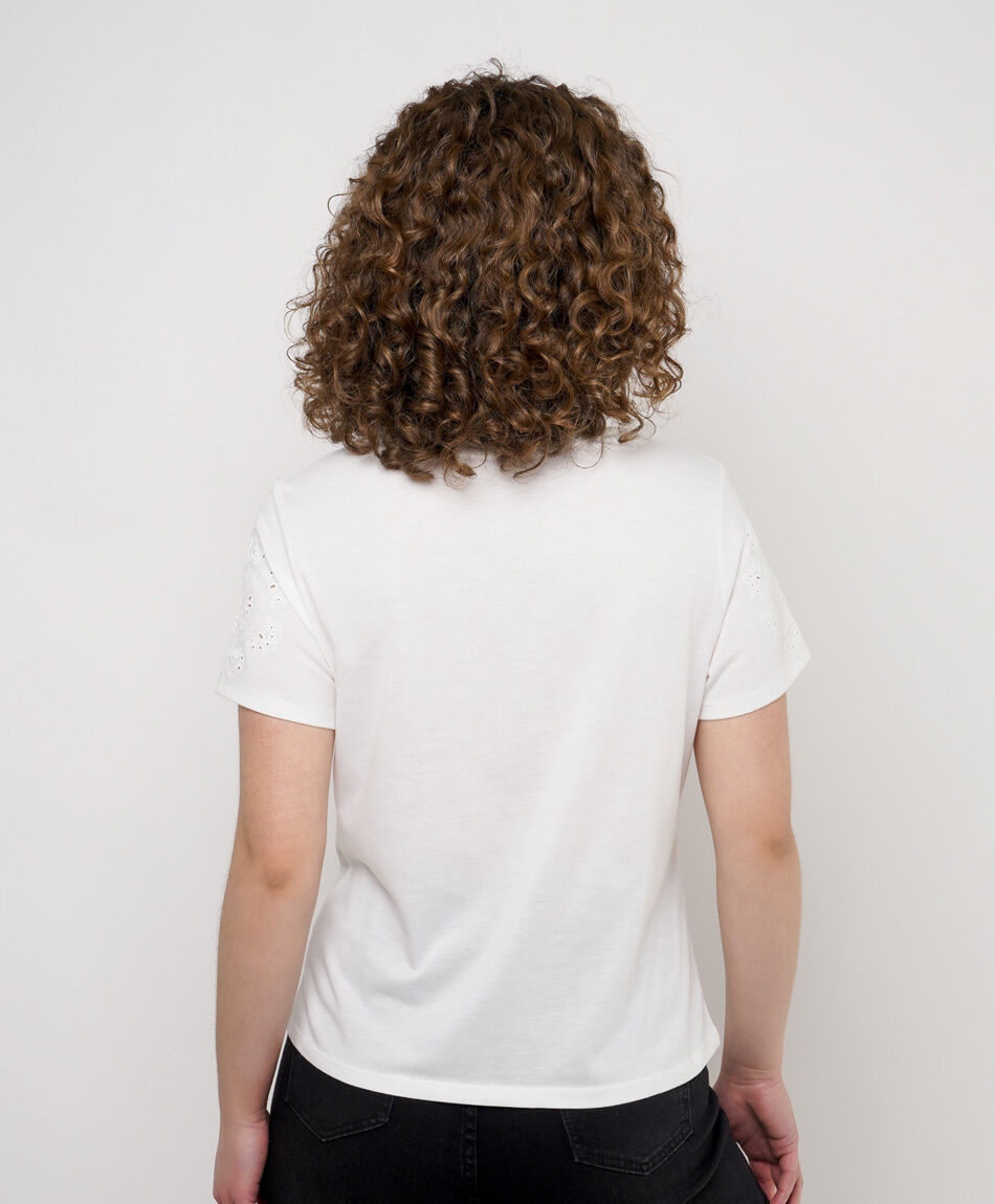 Remera mujer mangas dise&ntilde;o calado