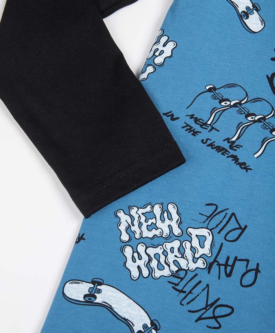 Remera ni&ntilde;o manga larga skates