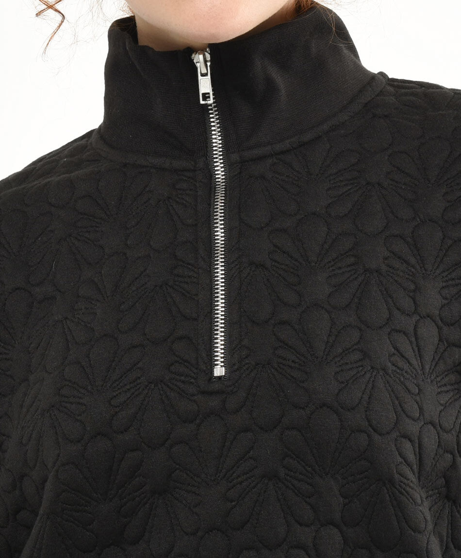 Buzo mujer dise&ntilde;o floral negro