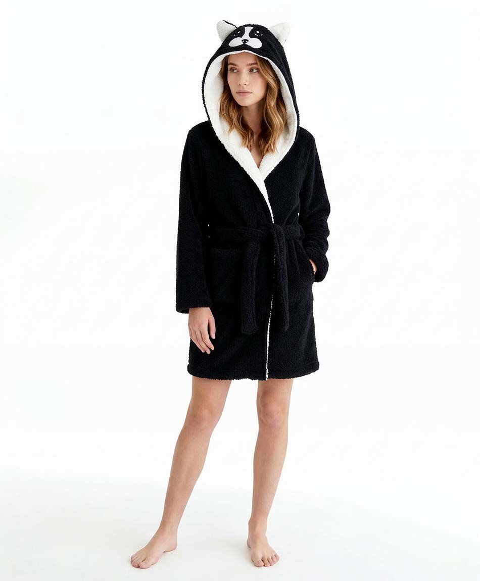 Bata mujer perro negro