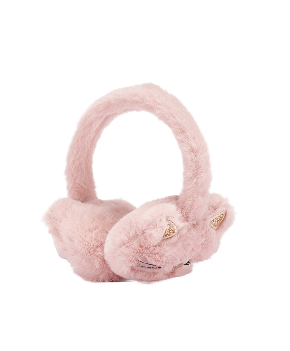 Orejera ni&ntilde;a gatito rosado