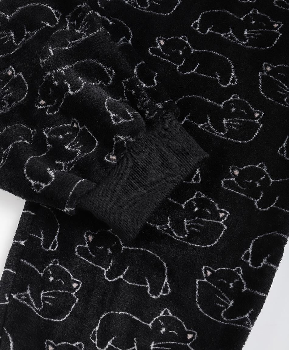 Pijama mujer coral gatitos black